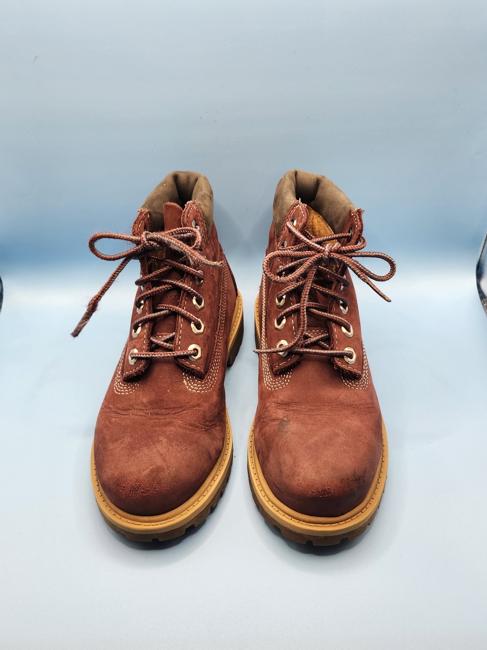 Timberland Youth Boys 6" Waterproof Boots/ Burgundy/ Size 12.5/EUC